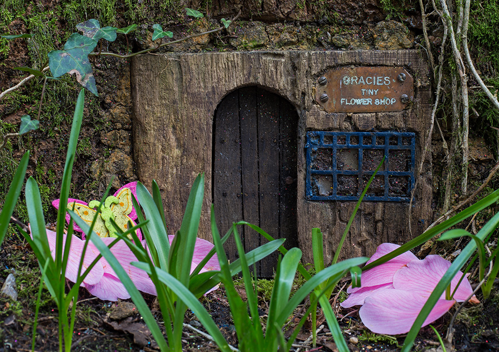 Furzey Gardens New Forest Fairy Door 'Gracies Tiny Flower Shop'